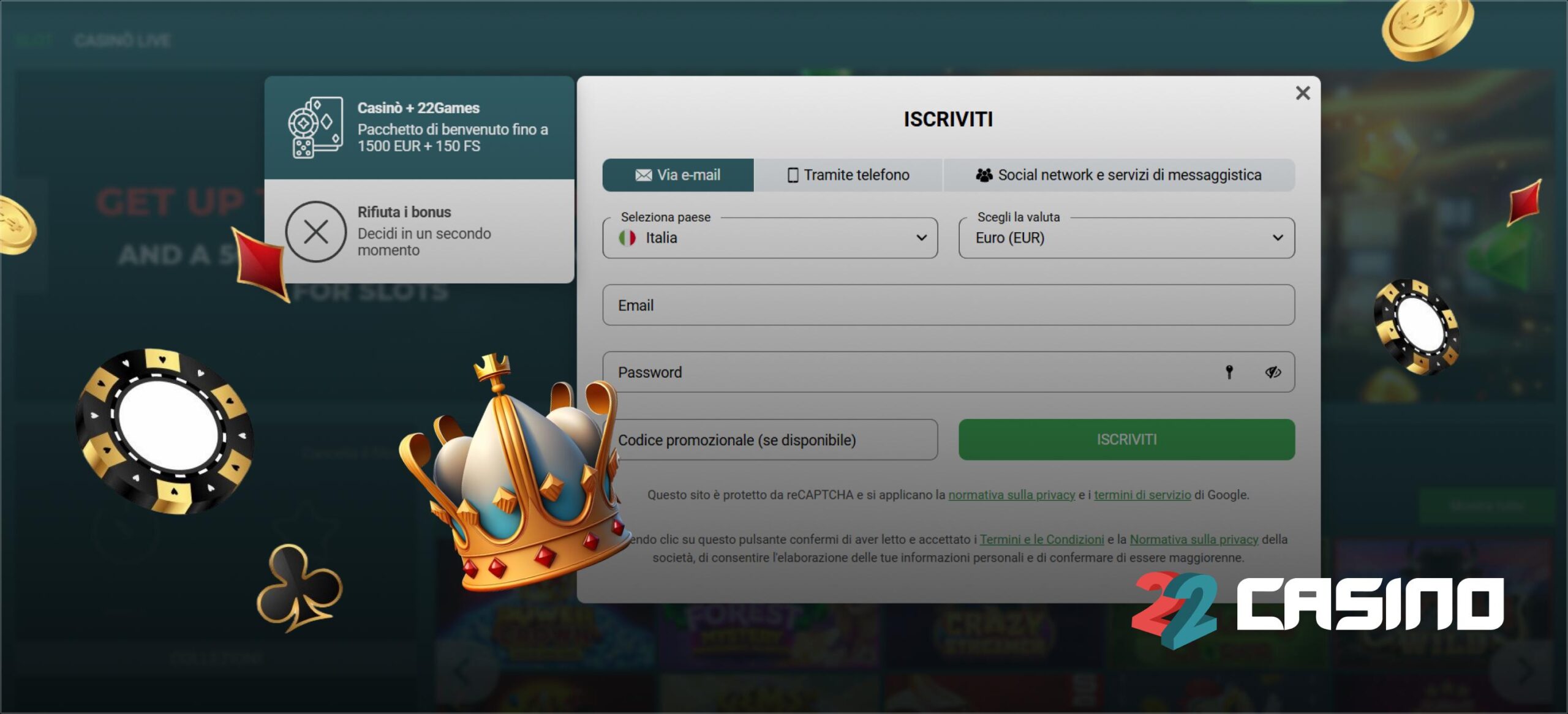 22Casino online